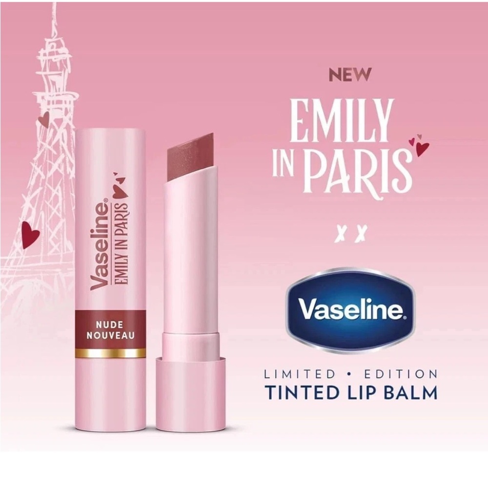 Vaseline Emily In Paris Tinted Lip Balm - Nude Nouveau (Pink Tube)